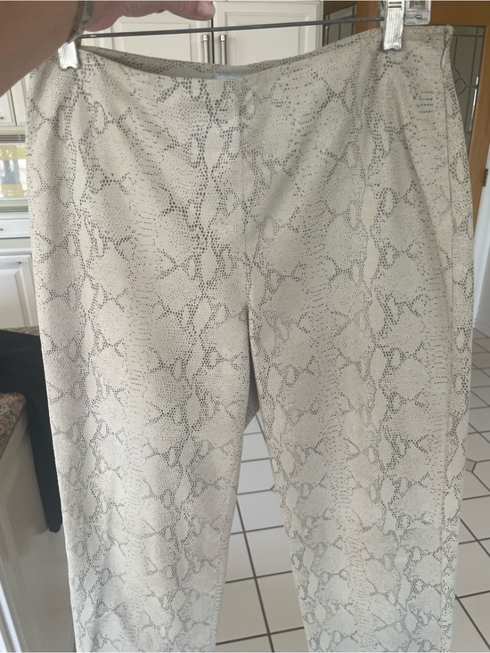 Nine West Pants - Nine West Taupe Snakeskin-Effect 100% Leather Pants